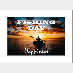 fishing shirt, fishing day happiness, hunting and fishing, fishing gift for men Posters and Art